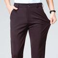 Men Suit Pants Light Thin Elastic Slim Fit Dress Pants Business Solid Casual Straight Leg Trouser Men Clothing Oversize 29-42