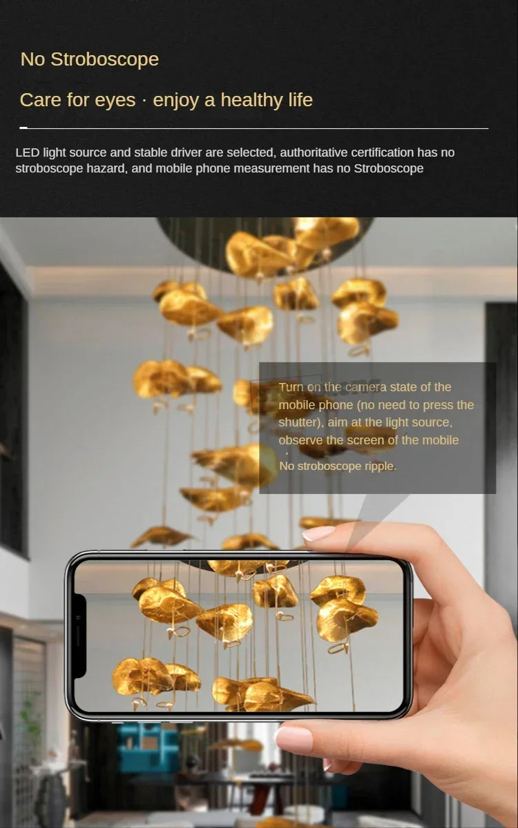 Nordic Modern LED Ceiling Chandelier for Living Dining Room Staircase Pendant Lamp Home Decor Lighting Suspension Design Fixture