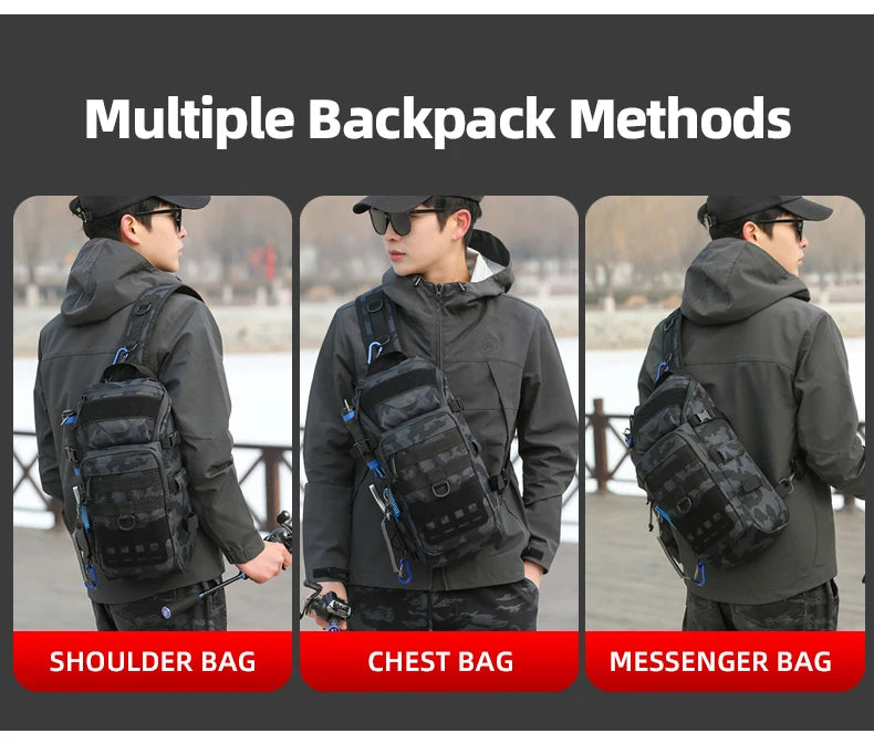 Men Chest Bag Molle Fanny Pack Outdoor Sport Fishing Hunting Camping Hiking Tactical Hook and Loop Fastener Sling Shoulder Bag