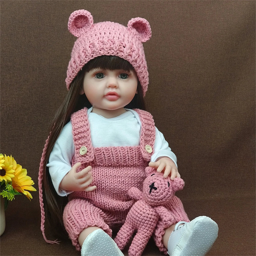 Doll Clothes For 19-22Inch Reborn Baby Doll 48-55cm Reborn Toddler Doll Clothes Accessories Jumpsuit Dress Sweater Knit