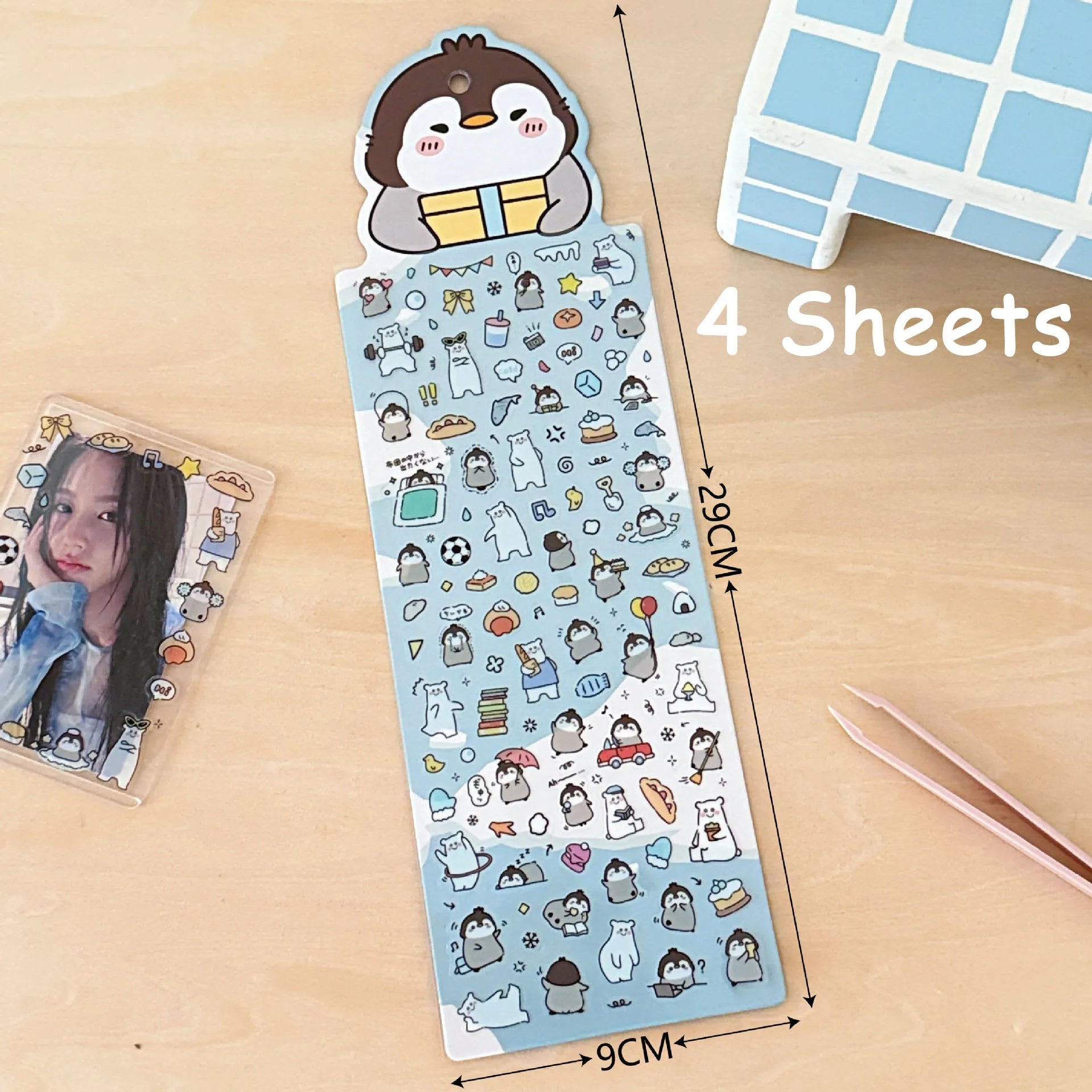 4 Sheets Stickers Cute Animal Handbooks Decorative Stickers Cute Fun Stickers