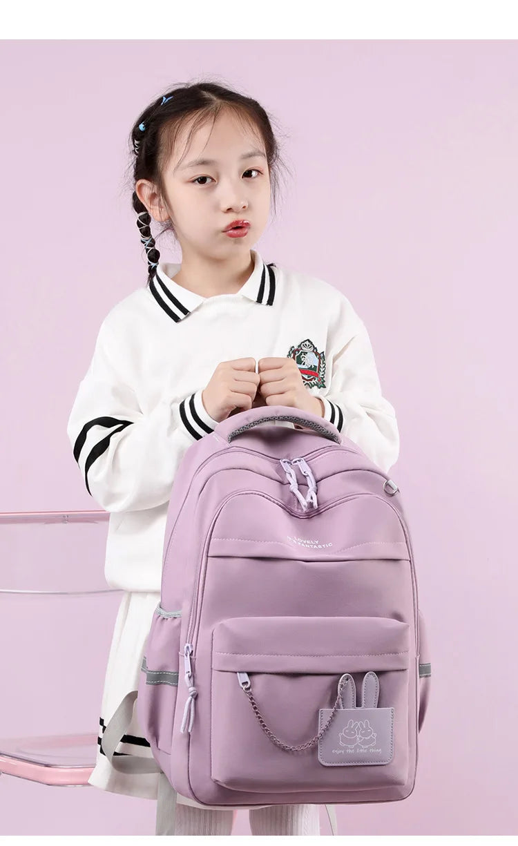 Fengdong kids school bag cute school backpack for girls children kawaii bookbag primary students gift large capacity backpack