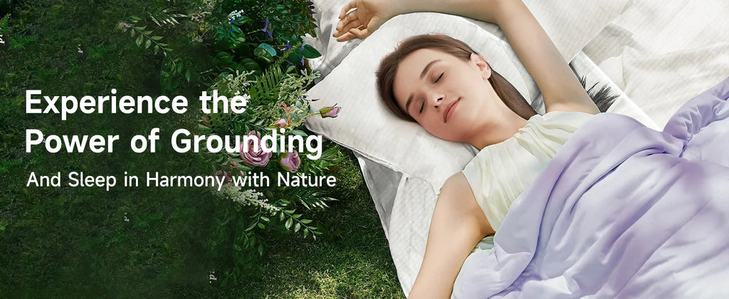 Grounding Bed Sheet Grounding Mat Earthing UK/USA/EU Plug with 10%Silver Fiber & 90%Organic Cotton Earth Energy Mat for Healthy