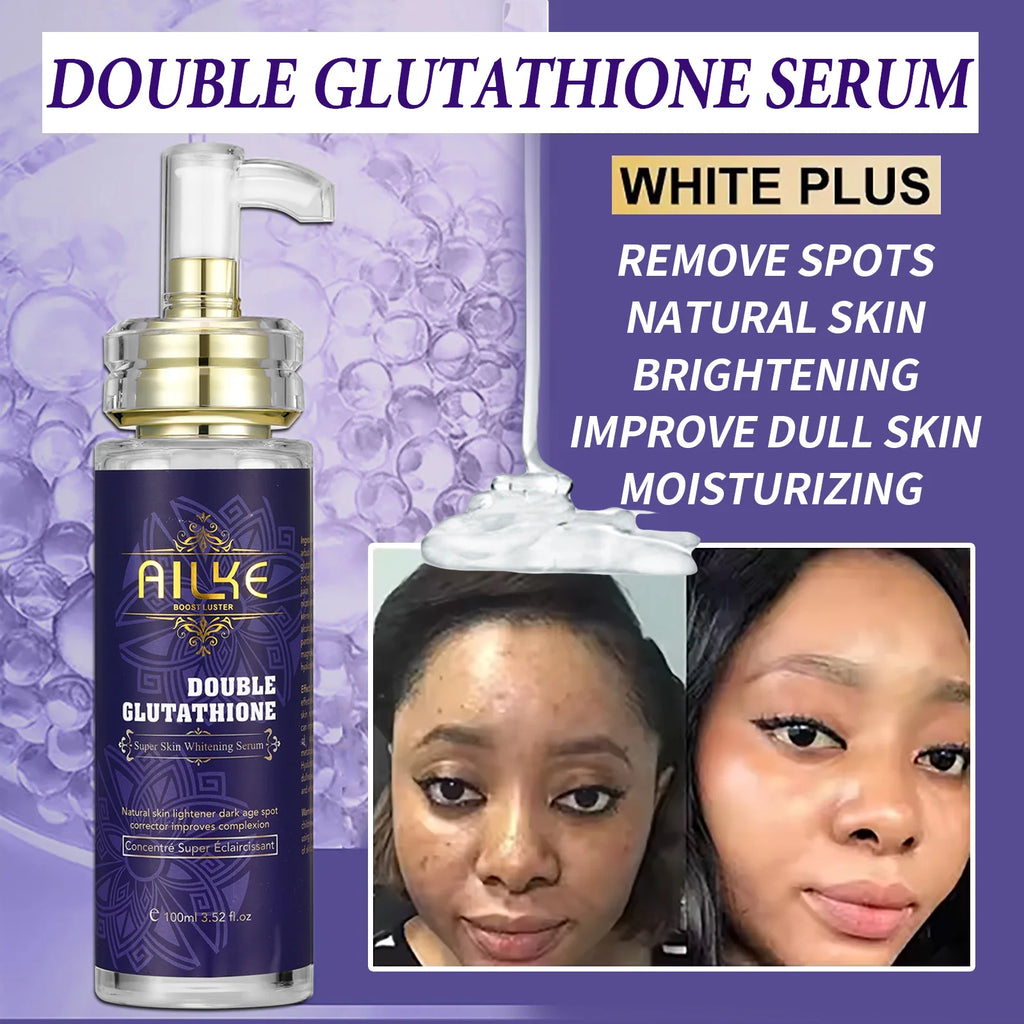 AILKE Double Glutathione Whitening Daily Skin Care, Clean Skin, Lightening, Even Toning, Remove Melanin, For All Skin Types