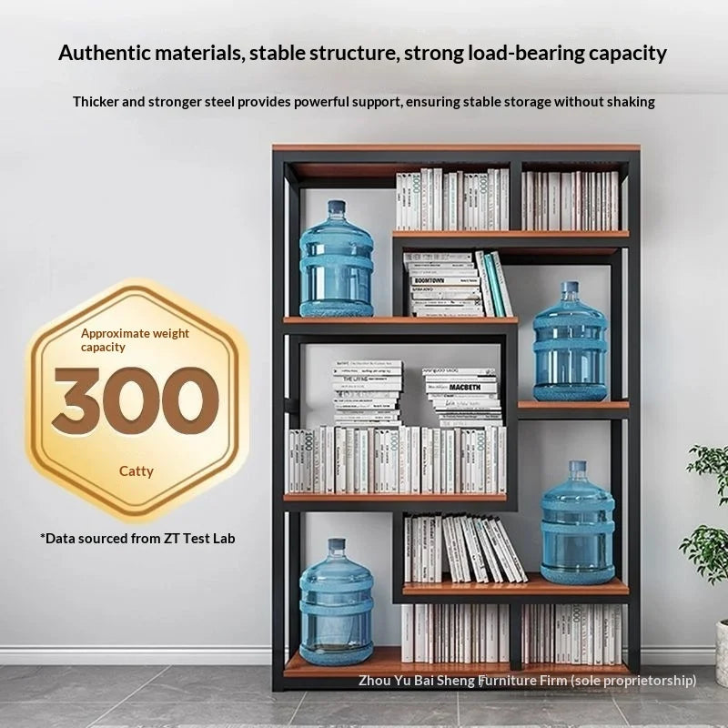 Industrial Iron Bookcase Bookshelf Wall Shelf Storage Cabinet Display Rack Living Room Office Divider Armoires Librero Furniture