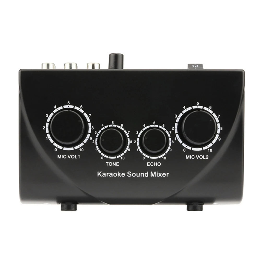 Portable Karaoke Sound Mixer Professional Dual Mic Inputs Audio System  Digital Audio Sound Machine Echo OK Mixer System