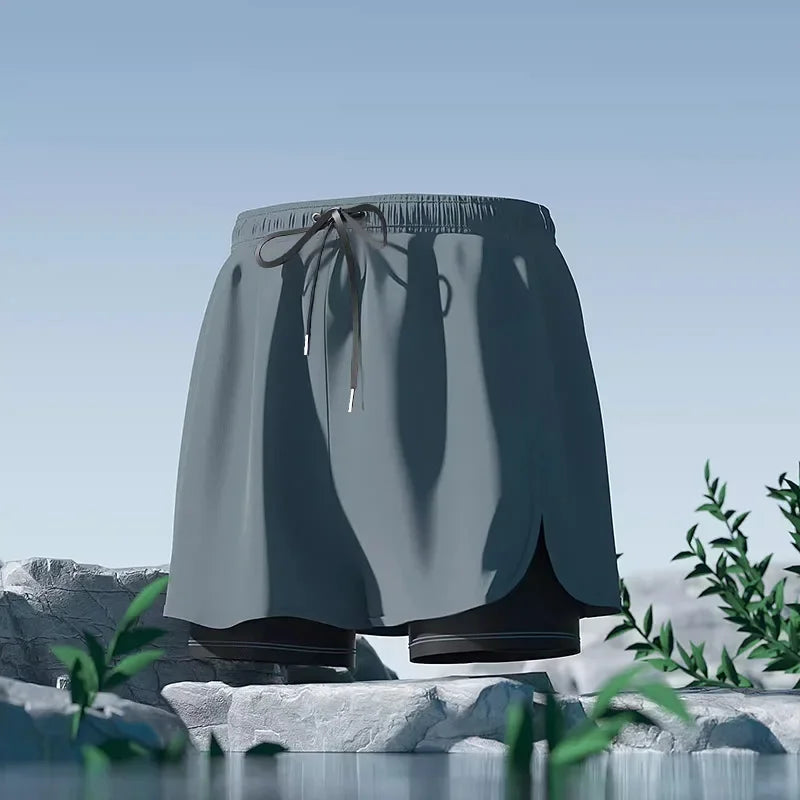 Adult Swimming Trunks for Men 2025 New Style Quick-drying Double-layer Anti-embarrassment Large Size Casual Swimming Shorts