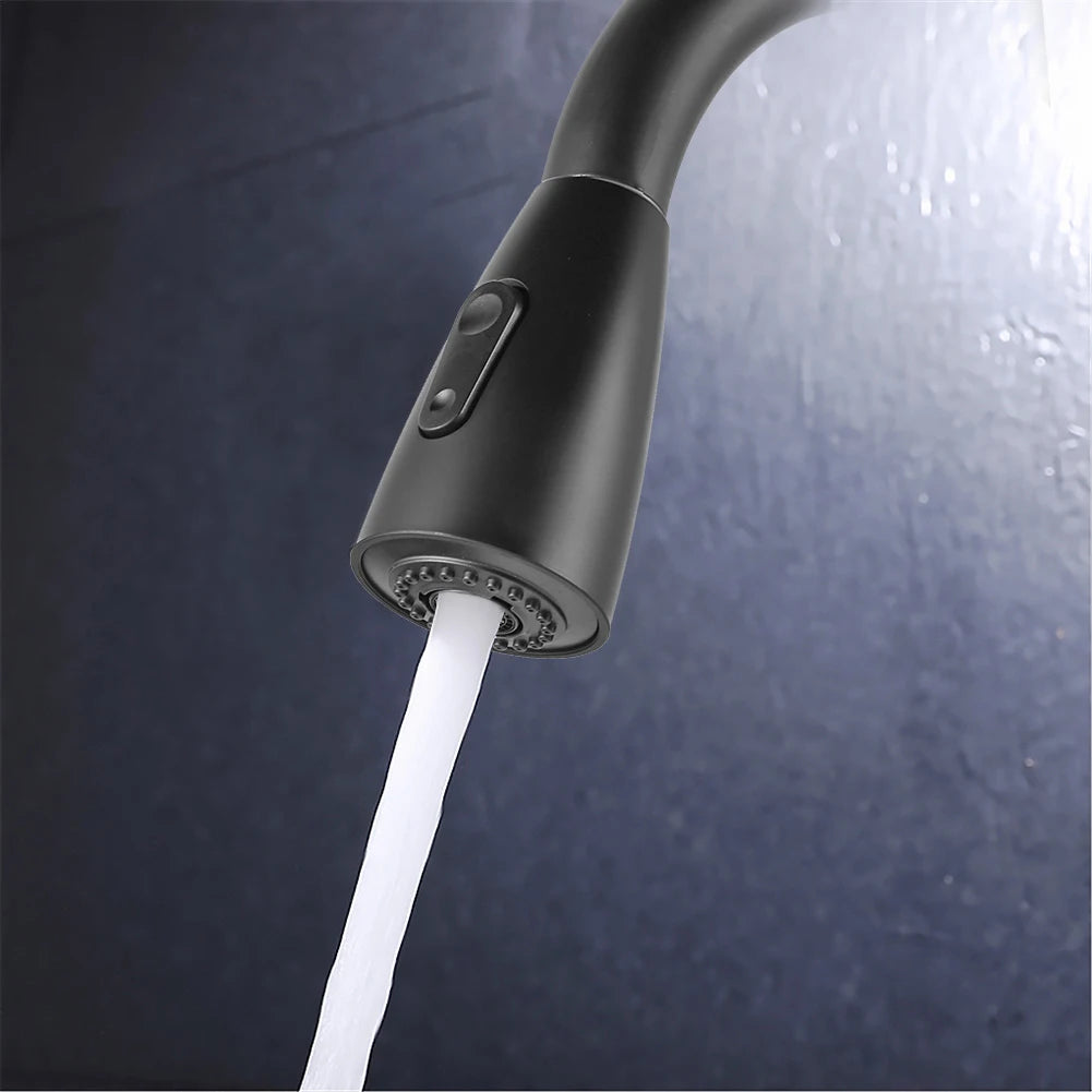 Stainless Steel 360 Degree Rotating Kitchen Bathroom Faucet Head 2Modes Adjustable Sink Basin Filter Tap Pull-Out Nozzle Sprayer