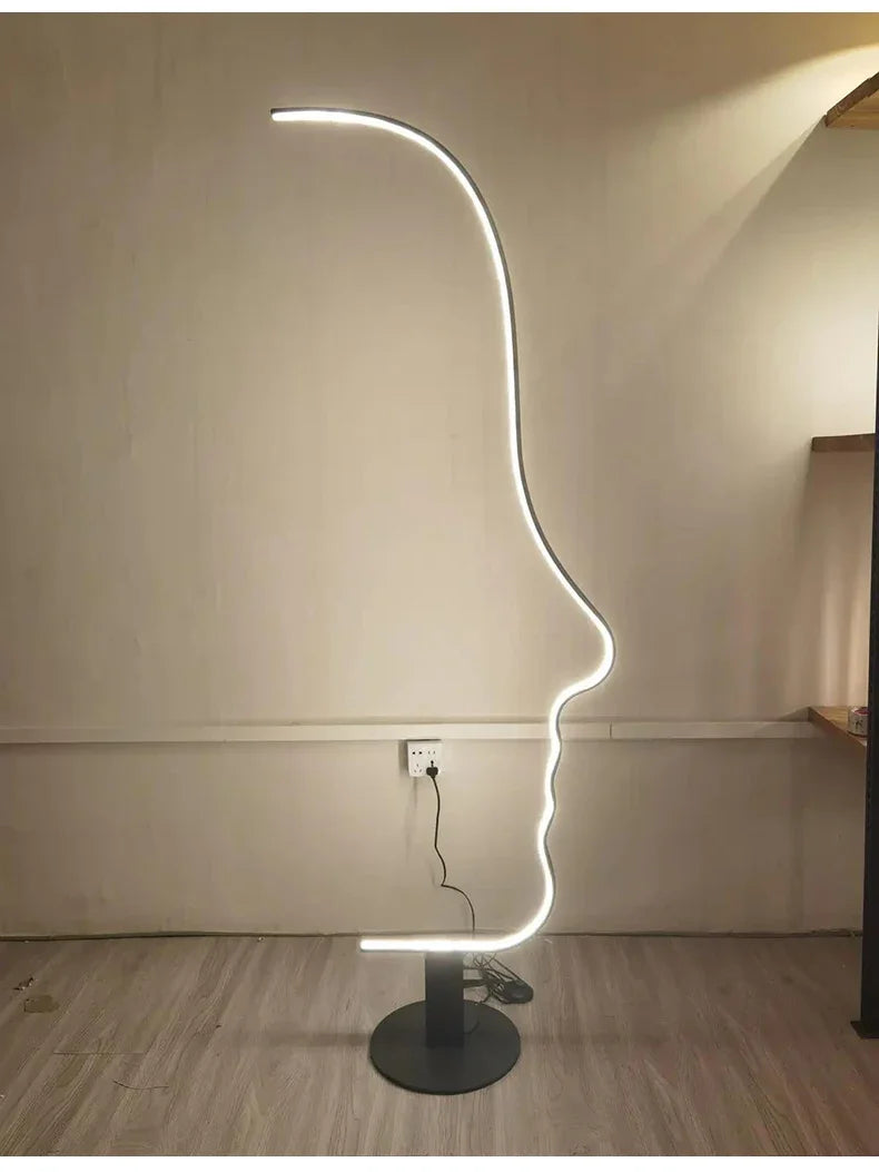 Nordic Human Face Led Floor Lamp For Living Room Bedroom Bedside Standing Light Modern Home Decor Indoor Lighting Lustre Fixture