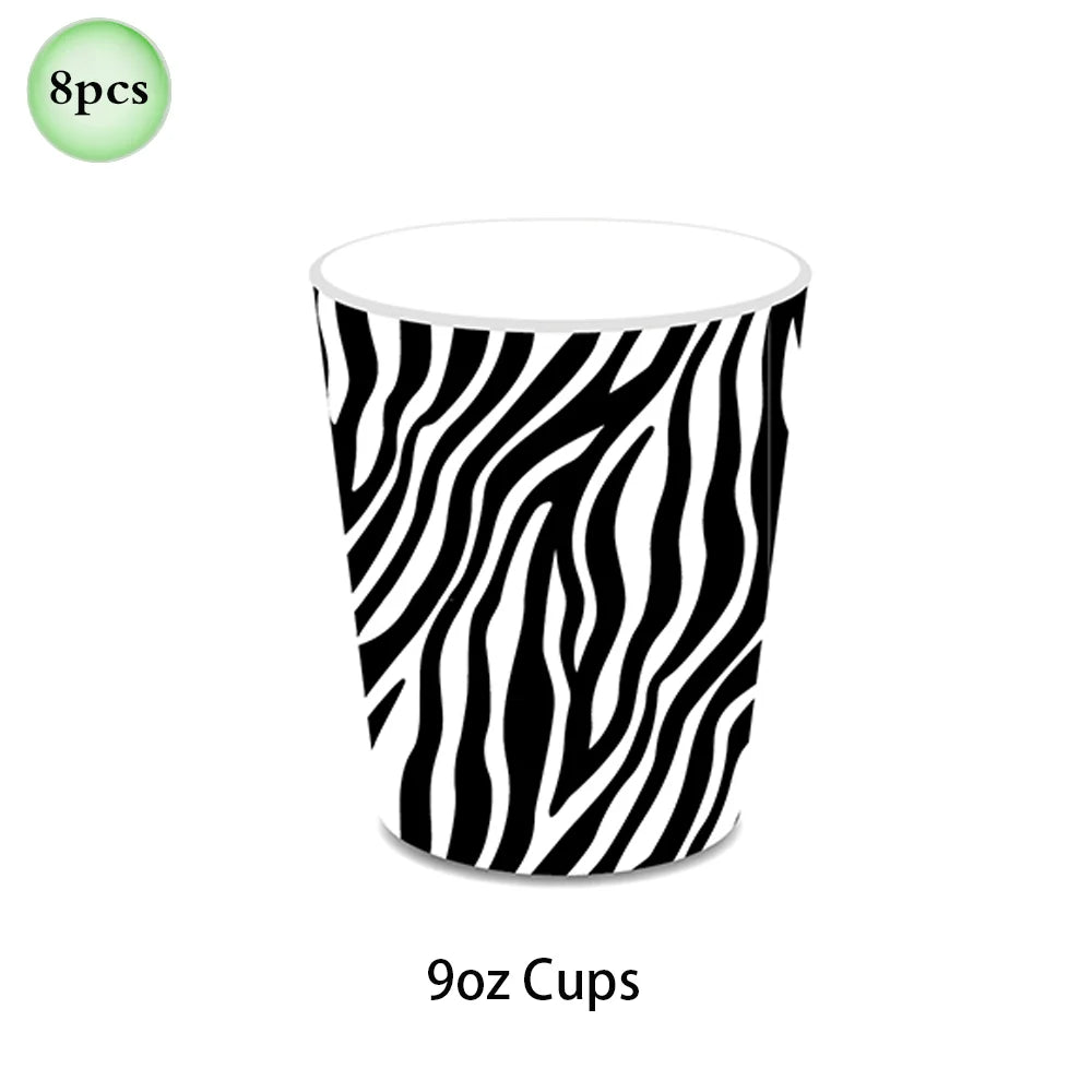 Woodland Animal Print Tablecloth Disposable Plates Napkins Cups Kids Jungle Safari Birthday Party Table Decoration & Accessories