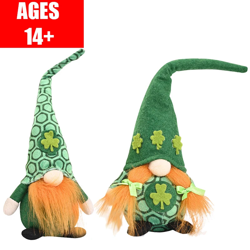 St Patrick's Day Decoration Doll Green Plush Gnome Faceless Doll Irish Day Party Decor Saint Patrick Ornaments Irish Gifts Home