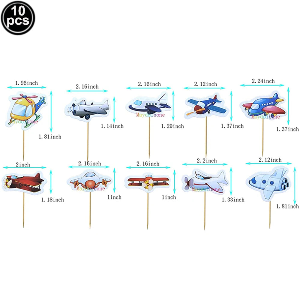 Airplane Birthday Party Supplies Plane Party Paper Plates Napkins Balloon Airplane Tablecloth Tableware for Baby Shower Decors
