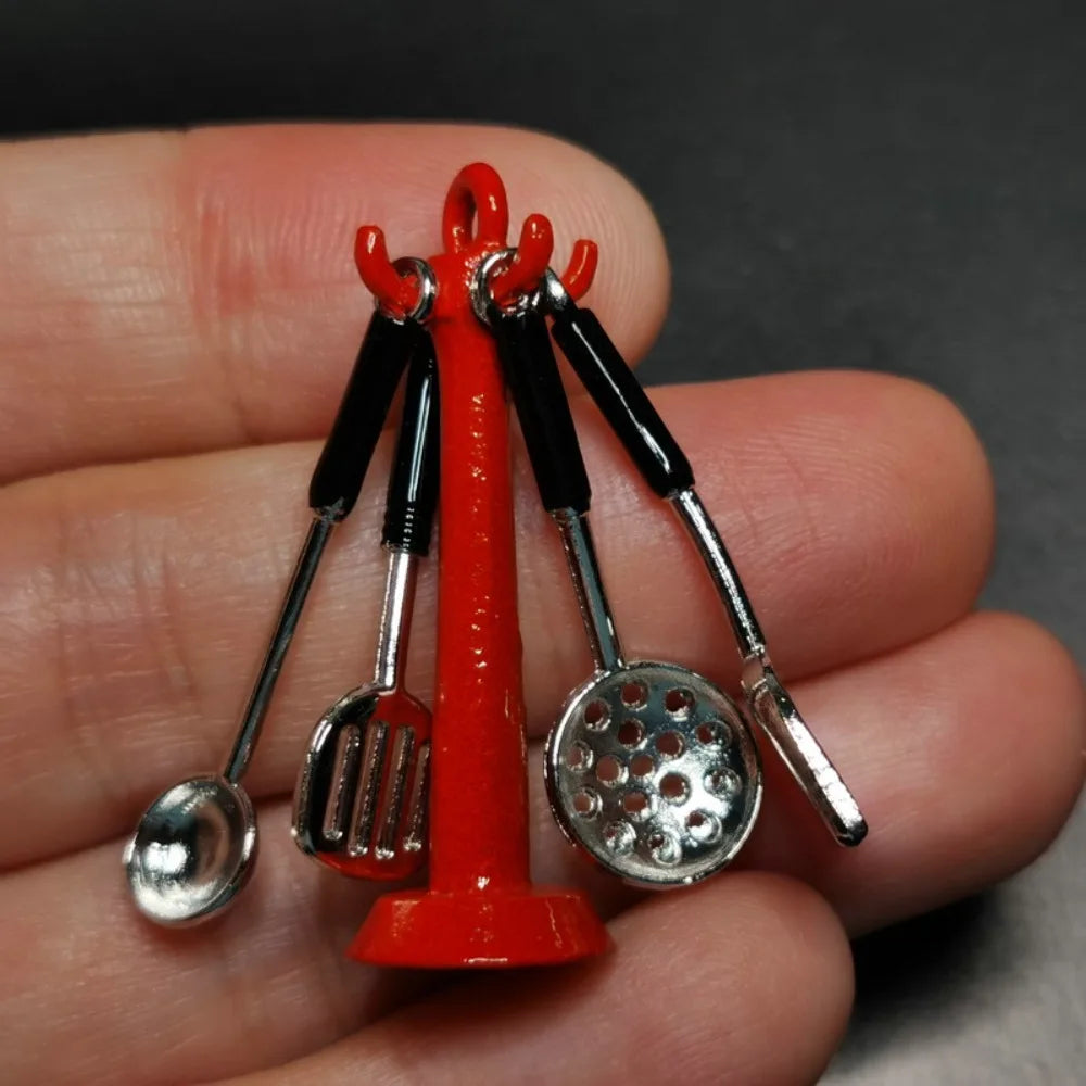 Kettle Mini Kitchen Utensils Sets Cookware 1:12 Scale Mini Kitchen Cooking Kit Alloy Doll Kitchen Set Kids Playing House Toys
