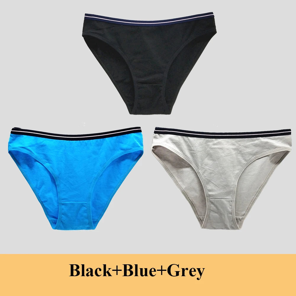 Woman Underwear Women's Cotton Sexy Panties Briefs Low Waist Lace Girls Ladies Knickers Lingerie for Women 3 Pcs/lot
