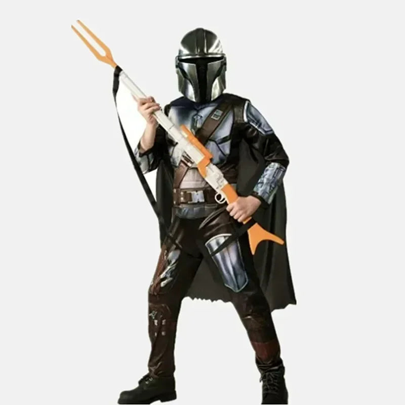 Costume de cosplay d'armure de chasseur de rebond de film, masque de héros souriant, combinaison d'Halloween, habillage, costume