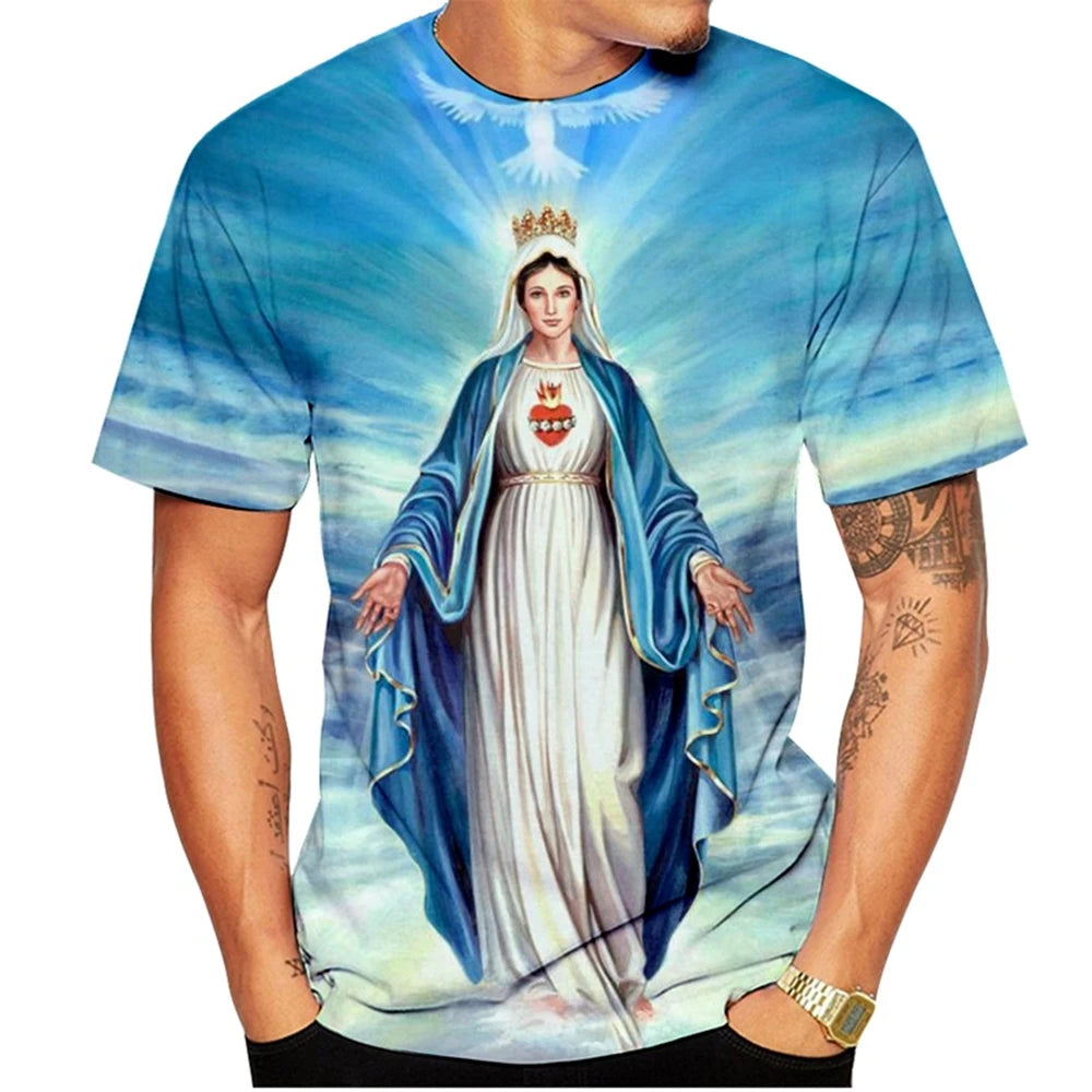 Summer Hot Selling Fashionable Santa Maria 3D Printed T-shirt Fun Men's and Women's Personalized Casual T-shirt