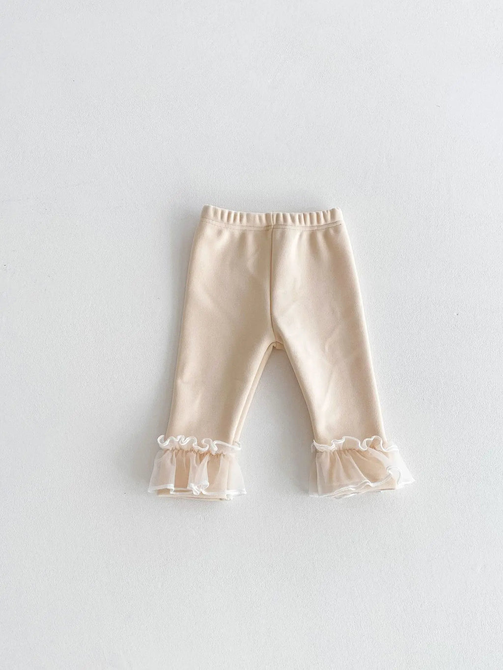 Winter Baby Girl Clothes Fleece Lined Warm Pants with Lace Ruffles Cute Toddler Girl Trousers 0-3Y Kids Casual Outerwear Pants