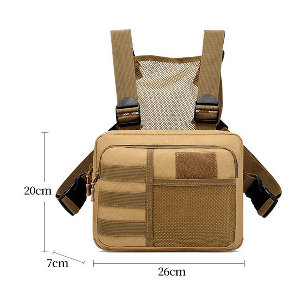 Fishing Chest Bag Men's Tactical Bags Waterproof Molle Nylon Climbing Camping Backpacks Outdoor Travel Vest Backpack Fanny Pack