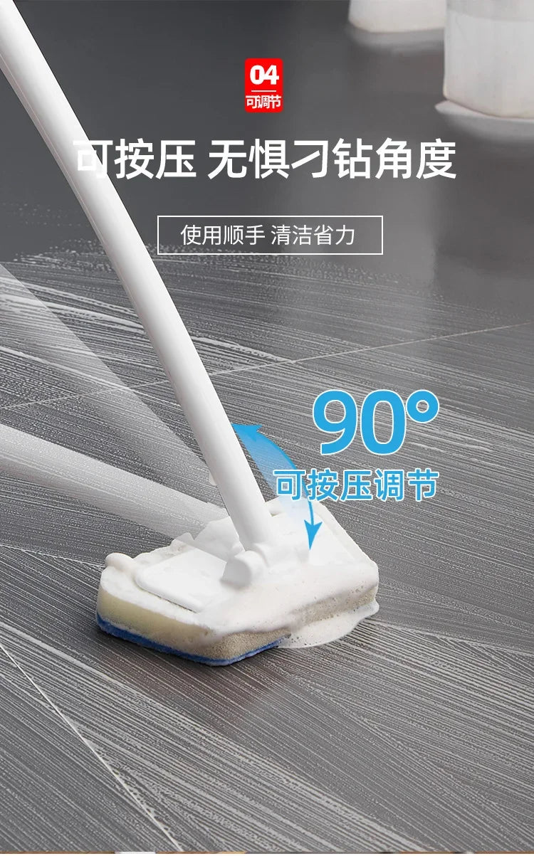 Cleaning Brushes  Bathroom Accessories Wall Cleaning Sponge Hanging Long Handle Removable Floor Bathtub Home Household