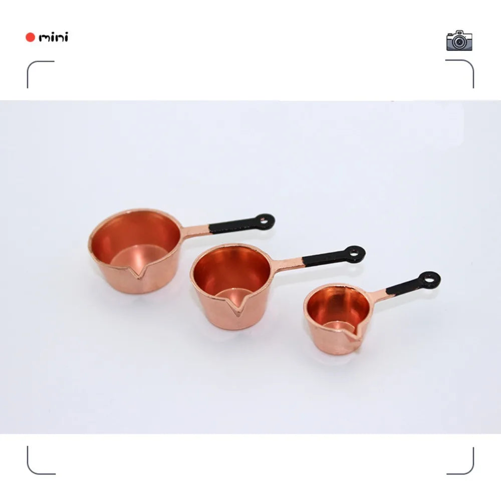 Kettle Mini Kitchen Utensils Sets Cookware 1:12 Scale Mini Kitchen Cooking Kit Alloy Doll Kitchen Set Kids Playing House Toys