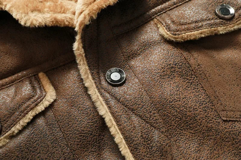 Men Clothing High Quality Male Thicken Leather Jacket Mens Warm Jacket Youth Fashion Casual Coat Winter Men Suede Leather Coat
