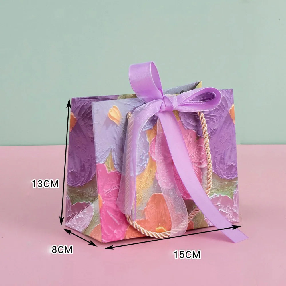 Holiday Party Ceremony Gift Paper Bag With Handle Handbag Teachers' Day New Year Wedding Guest Children Candy Colored Packaging