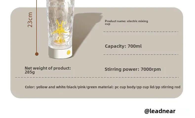 Premium Electric Protein Shaker Bottle Portable Mixer Cup USB Rechargeable Shaker Cups for Protein Shakes Sports Fitness Cup