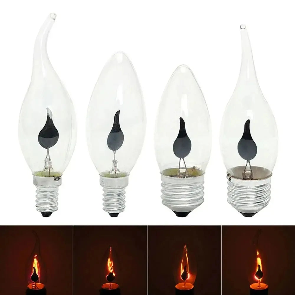 LED Bulb Candle Light Flame Effect Bulbs Simulated Nature Fire Flickering Light E14 E27 3W Filament Bulb Vintage Home Decor Lamp