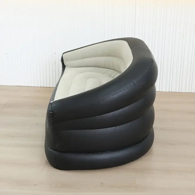 Outdoor Portable Inflatable Bed, Lounging Double Sofa, Folding Camping Inflatable Recliner, Flocking Outdoor Inflatable Sofa