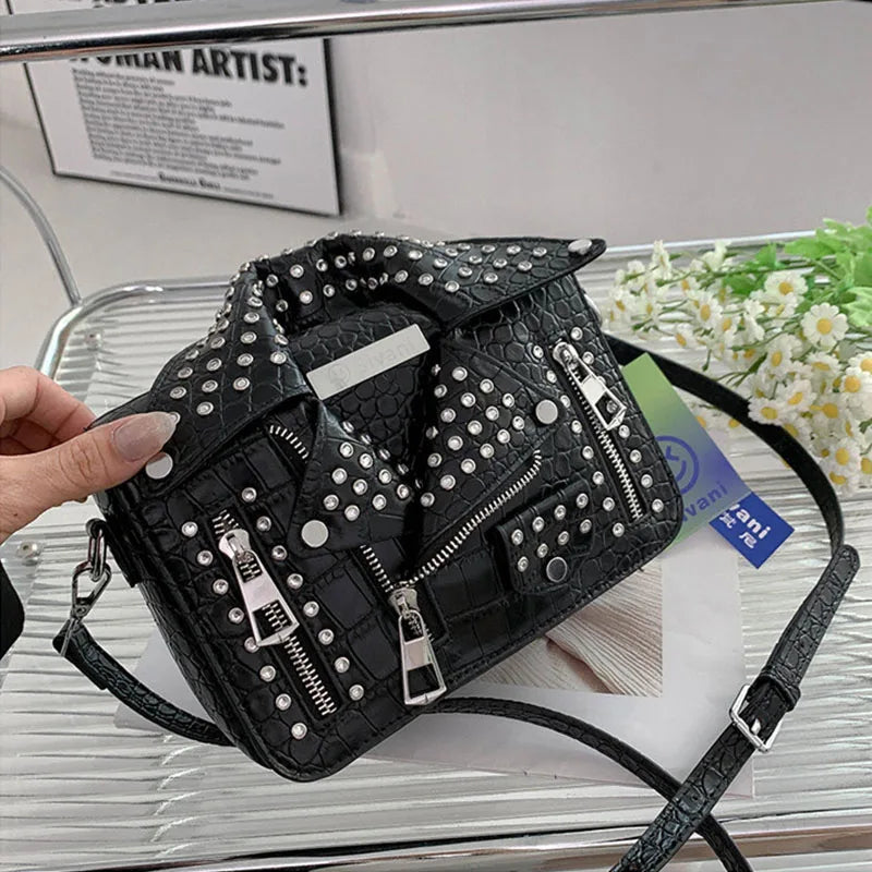Fashion Jacket Design Crossbody Bag Rivet Clothes Shape Women Handbag Purse Brand Designer Lady Shoulder Bags Luxury Women's Bag