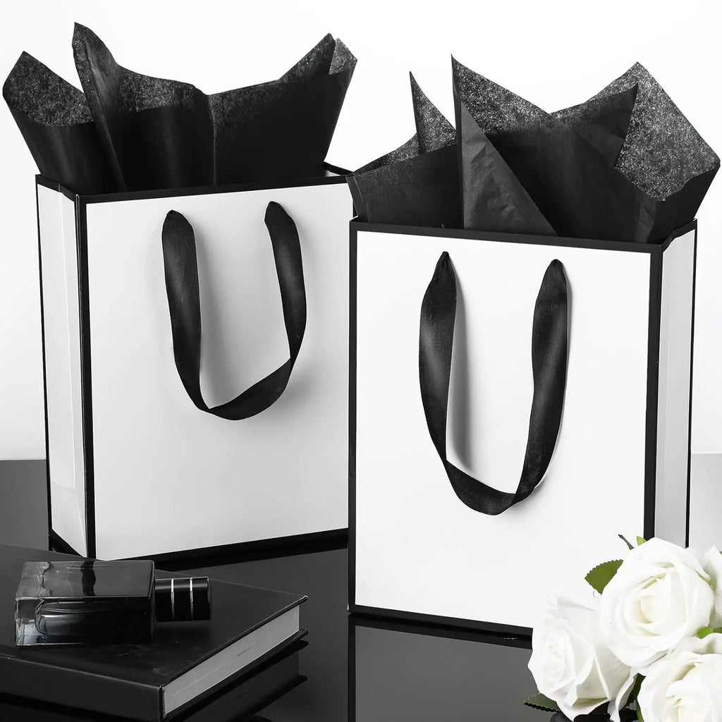 5/10/15 gift bags with handles, gold foil welcome gift bags, birthday, Christmas, wedding baby and bridesmaid gift bags