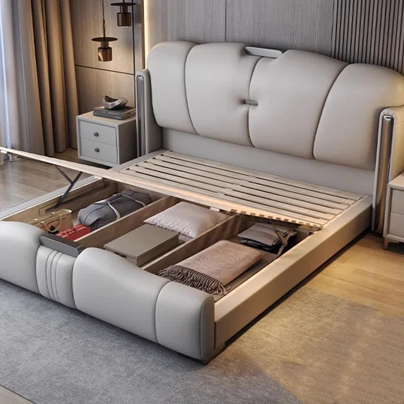 European Sleeping Bed Princess Platform Double Luxury Massage Bed Design Full Storage Sofa Letto Matrimoniale Trendy Furniture