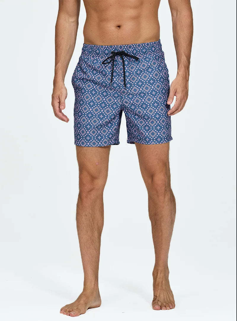 Quick-drying swimwear men beach shorts men's swimming trunks suit bath man holiday shorts quarter-print swimming trunk swimsuit