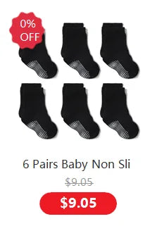 Boys 6 Pack Non Slip Baby Socks for 0-24M Newborn Bebe Girls Grips Anti Skid Ankle First Walker Infant Kids Cotton Sock 2021
