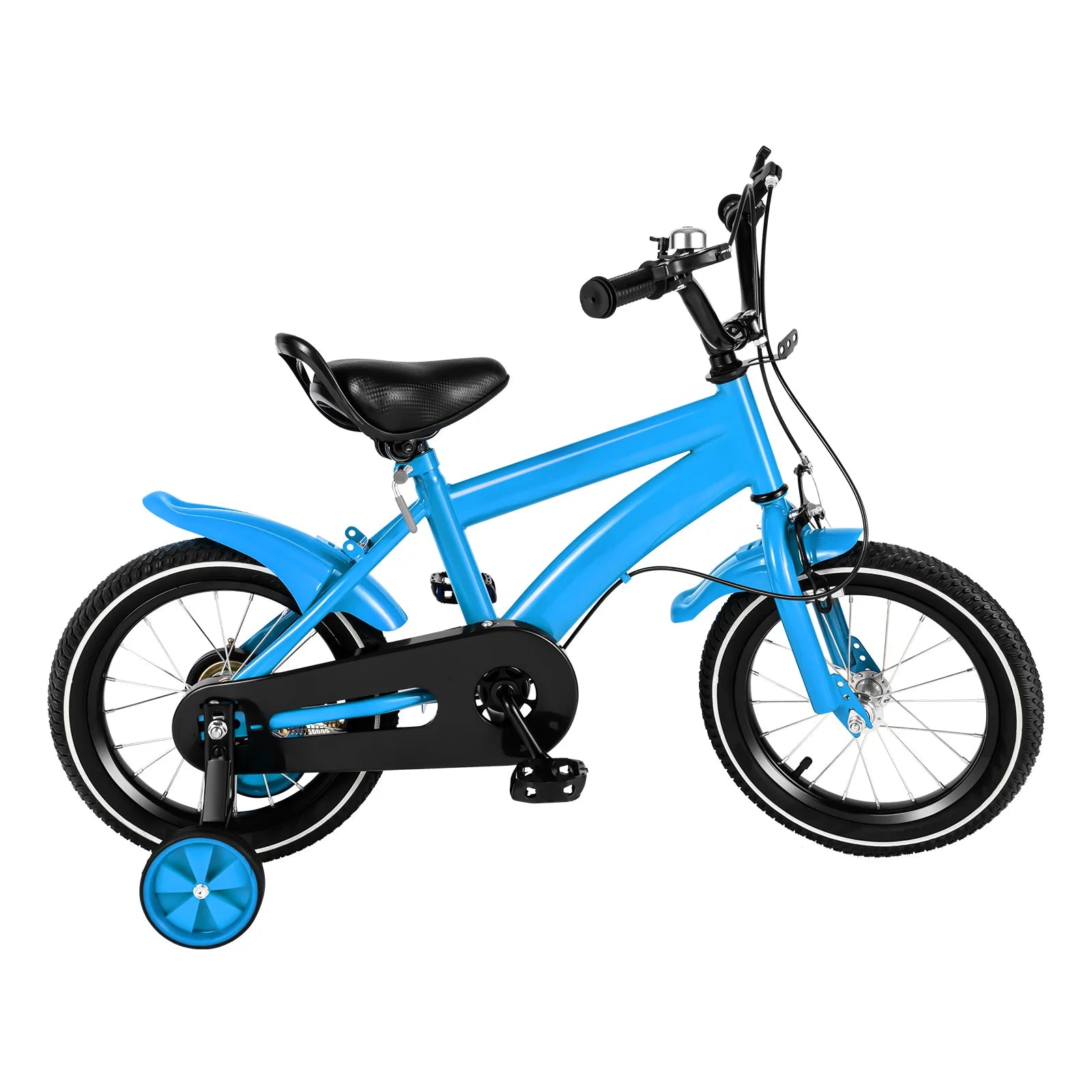 14inch Children's Bicycle with Training Wheel for 2-5 Year-Old Boys and Girls, Height Adjustable Kids Bike White/Yellow/Red/Blue