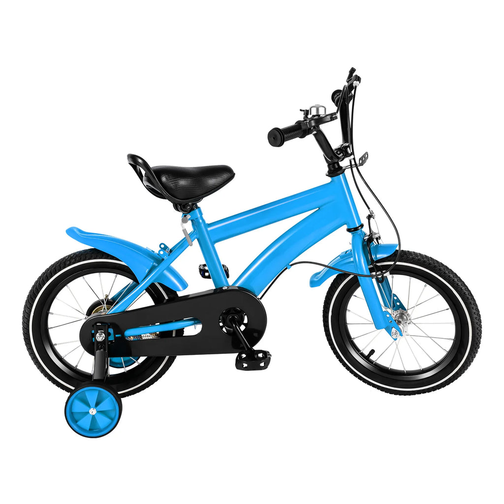 14inch Children's Bicycle with Training Wheel for 2-5 Year-Old Boys and Girls, Height Adjustable Kids Bike White/Yellow/Red/Blue