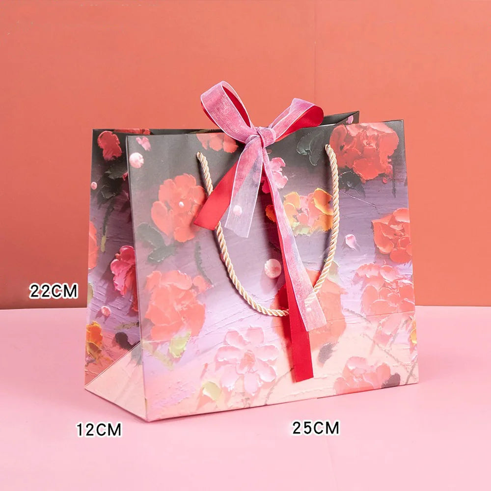 Holiday Party Ceremony Gift Paper Bag With Handle Handbag Teachers' Day New Year Wedding Guest Children Candy Colored Packaging
