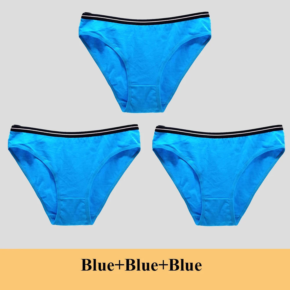 Woman Underwear Women's Cotton Sexy Panties Briefs Low Waist Lace Girls Ladies Knickers Lingerie for Women 3 Pcs/lot