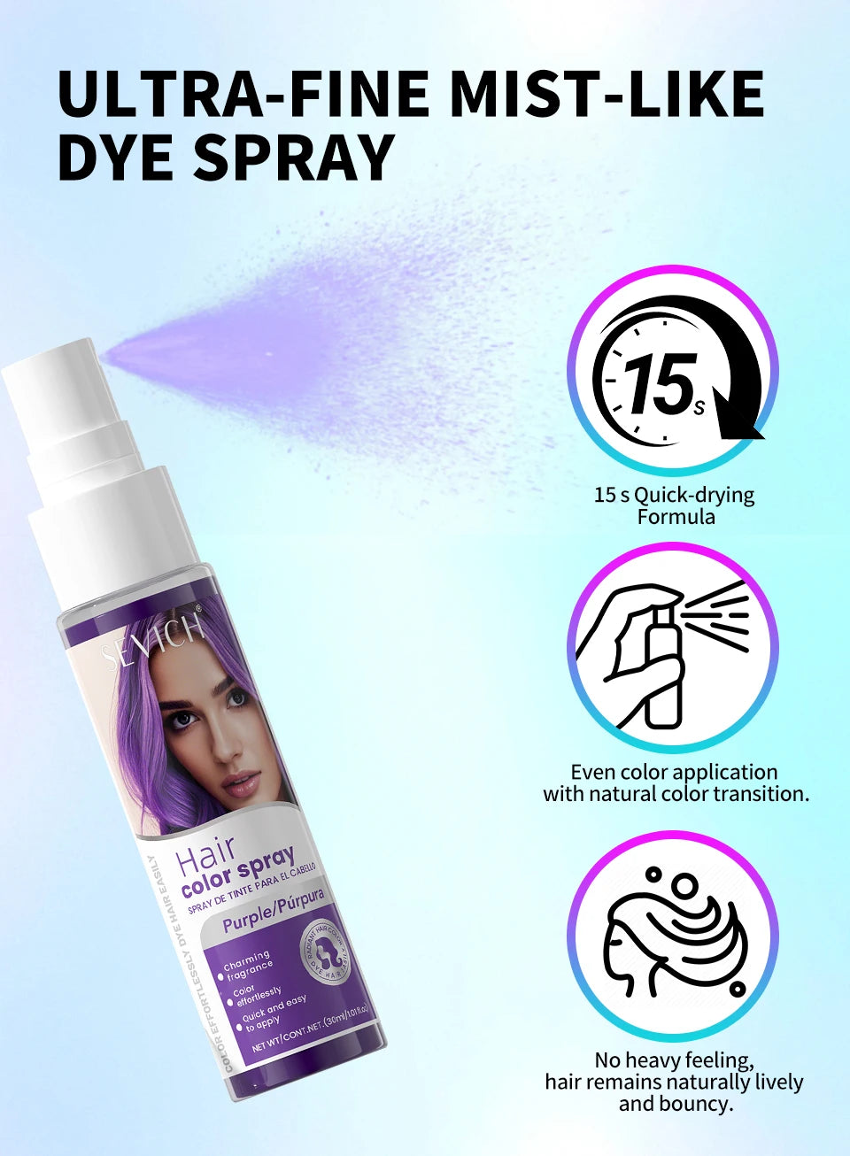 Hair Color Spray Hairs Dyed Hair Colour Styling Product Long Lasting Dye for Hair Beards Coloring Temporary Hair Colour Cream
