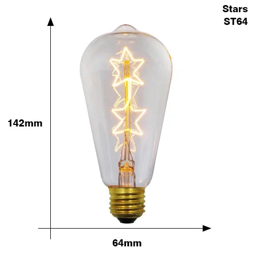 Vintage Edison LED Filament Bulb E27 220V 4W Dimmable Amber Glass ST64 G80 G95 G125 T185 A19 Retro Incandescent Lamp for Home