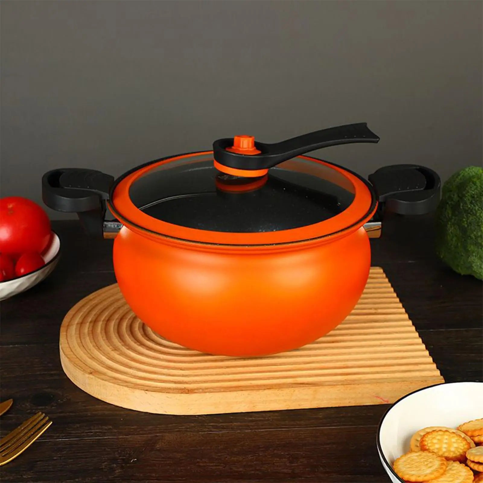 Cooking Pot Large Deep Cookware with Visible Lid Induction Pot Saucepan with Handles for Gas Ceramic Home Kitchen Restaurant