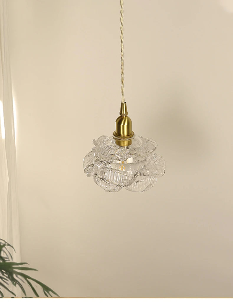 Nordic Rose Pendant Light Lustre Copper LED Ceiling Lights for Living Room Bedroom Dining Room Home Decor Wall Lamp Hanging Lamp