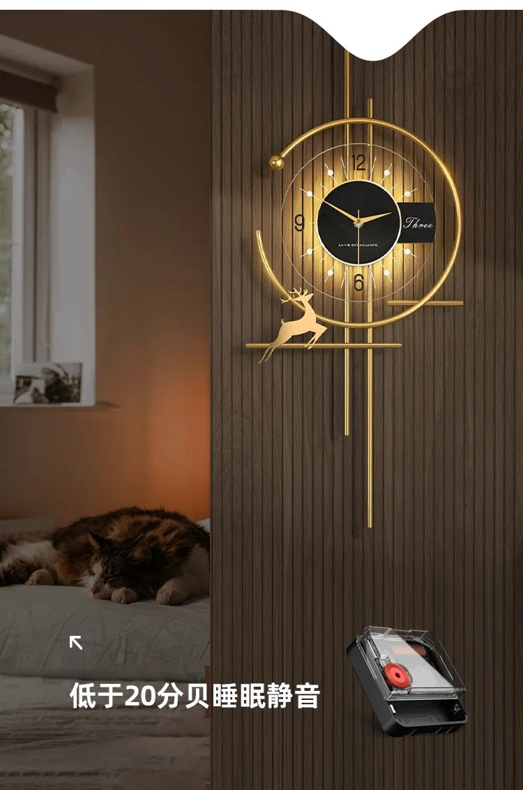 Popular Dining Room Wall Clock Minimalist Luxury Decor Silent Quartz Clock Creative Kitchen Living Room Art Home Decor