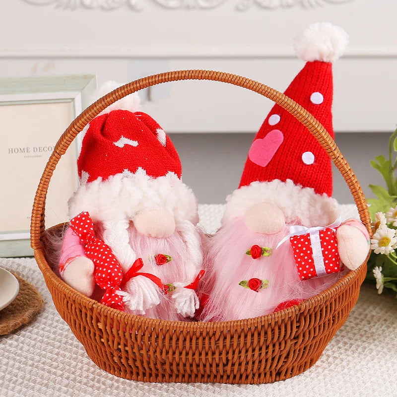 Valentine's Day Decorations Glowing Gnome Faceless Doll Ornaments Plush Knitted Love Faceless Dolls Holiday Party Surprise Gift