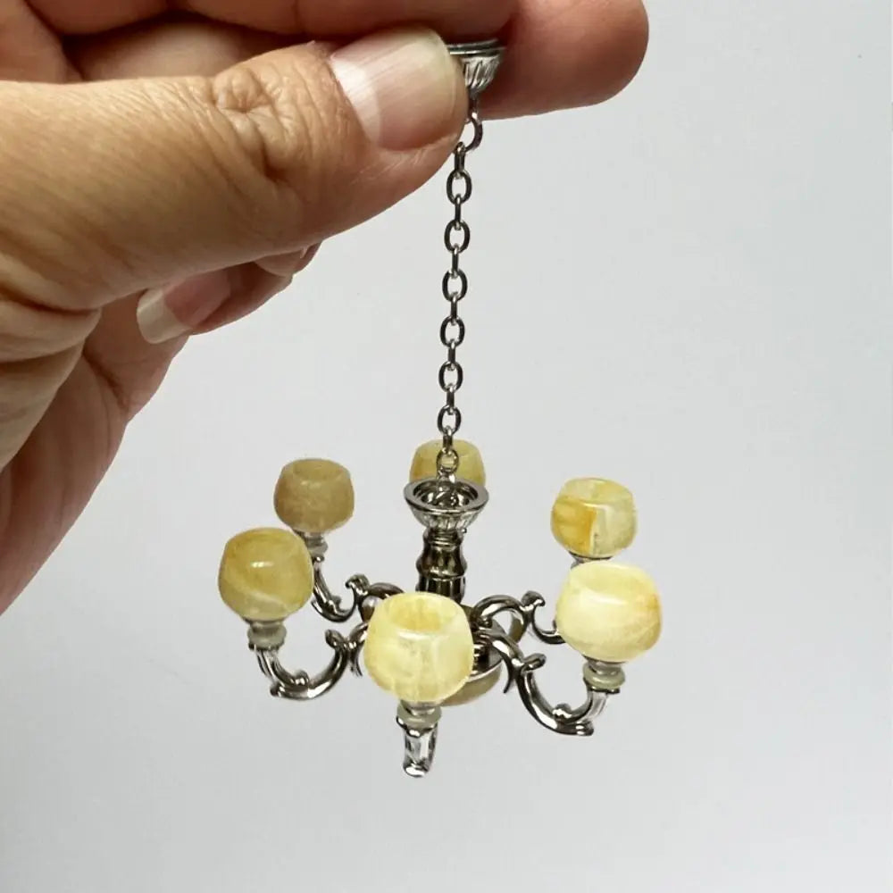 Dollhouse Light 1:12 Scale Floor/Ceiling/Wall Lamp Miniature Retro Chandelier Doll Accessories Scene Model Mini Furniture Gift