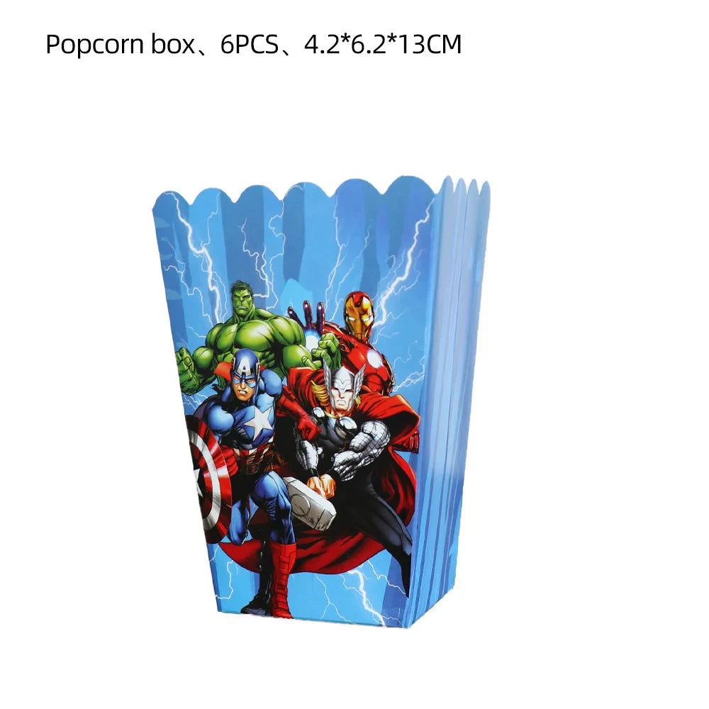 Marvel The Avengers Birthday Supplies Disposable Plate Napkin Cup Tablecloth Balloon for Kids Boy Superhero Party Decorations
