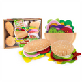 A Set Plush Material Felt Food Set Interactive Creative Children Pretend Play Food Portable Storage DIY Felt Cloth Toy