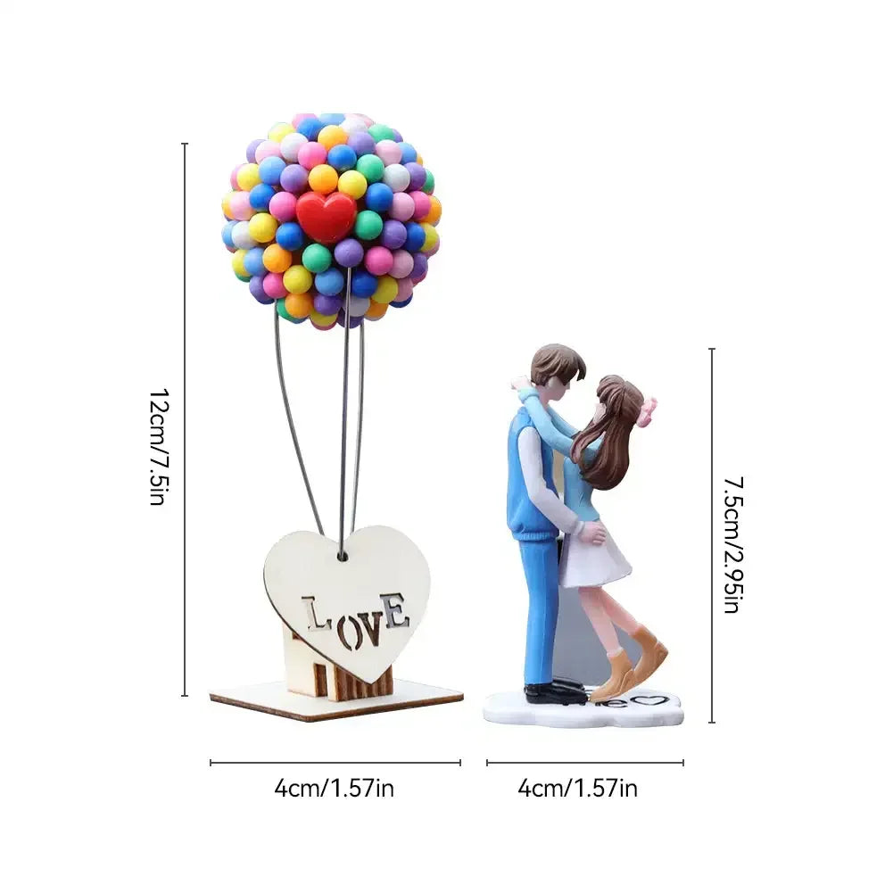 Cartoon Couples Car Decoration Accessories Romantic Lovers Figurines Balloon Ornament Auto Interior Dashboard Accessories Gifts