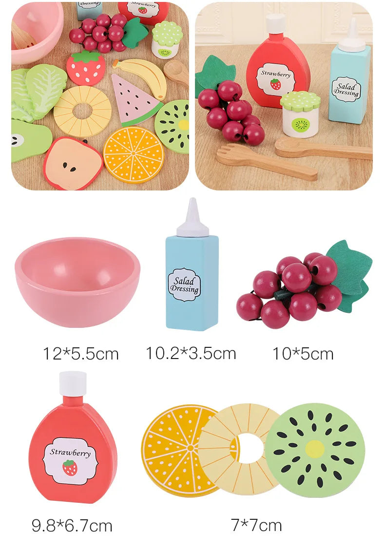 Wooden Pretend Play Food Kitchen Toys Classic Cutting Cooking Set Kids HousePlay Educational Imitation Game Toys for Girls Boys