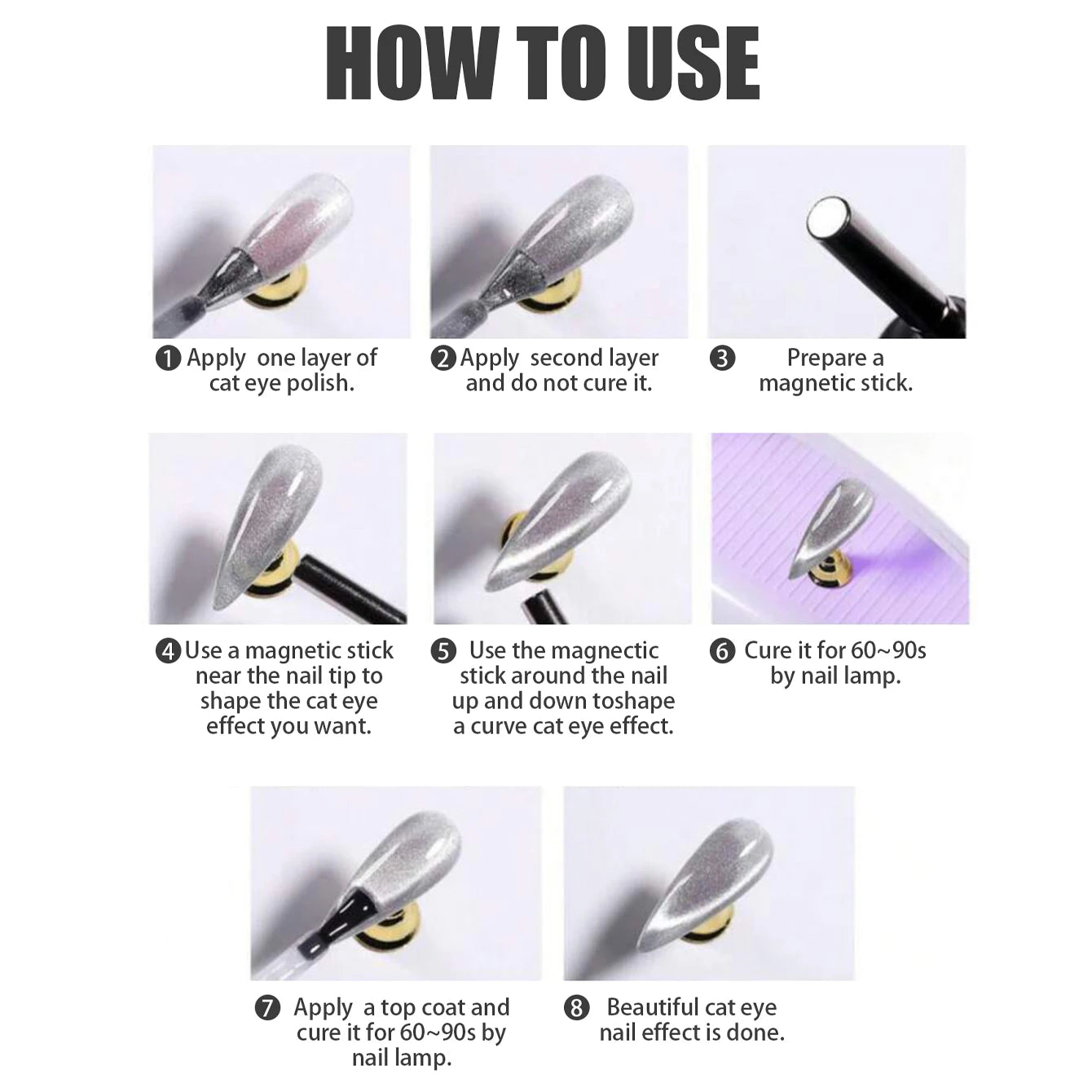 10ML 1-10PCS Sunrise Cat Eye Nail Glue Popular Winter Red Colors Silk Glass Bead Chasing Light Magnet Cat Eye Nail Polish Gel